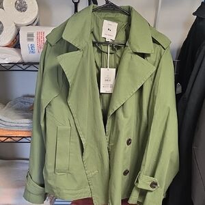 Chic Olive Trench Coat